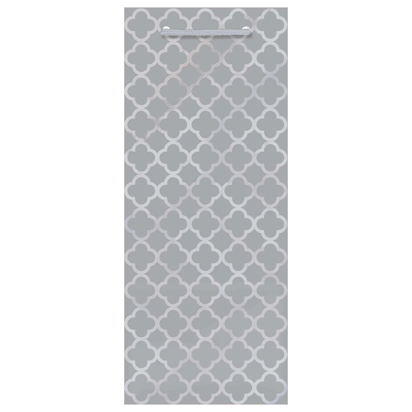Printed Glossy - Silver Bottle Bag (wine bag)