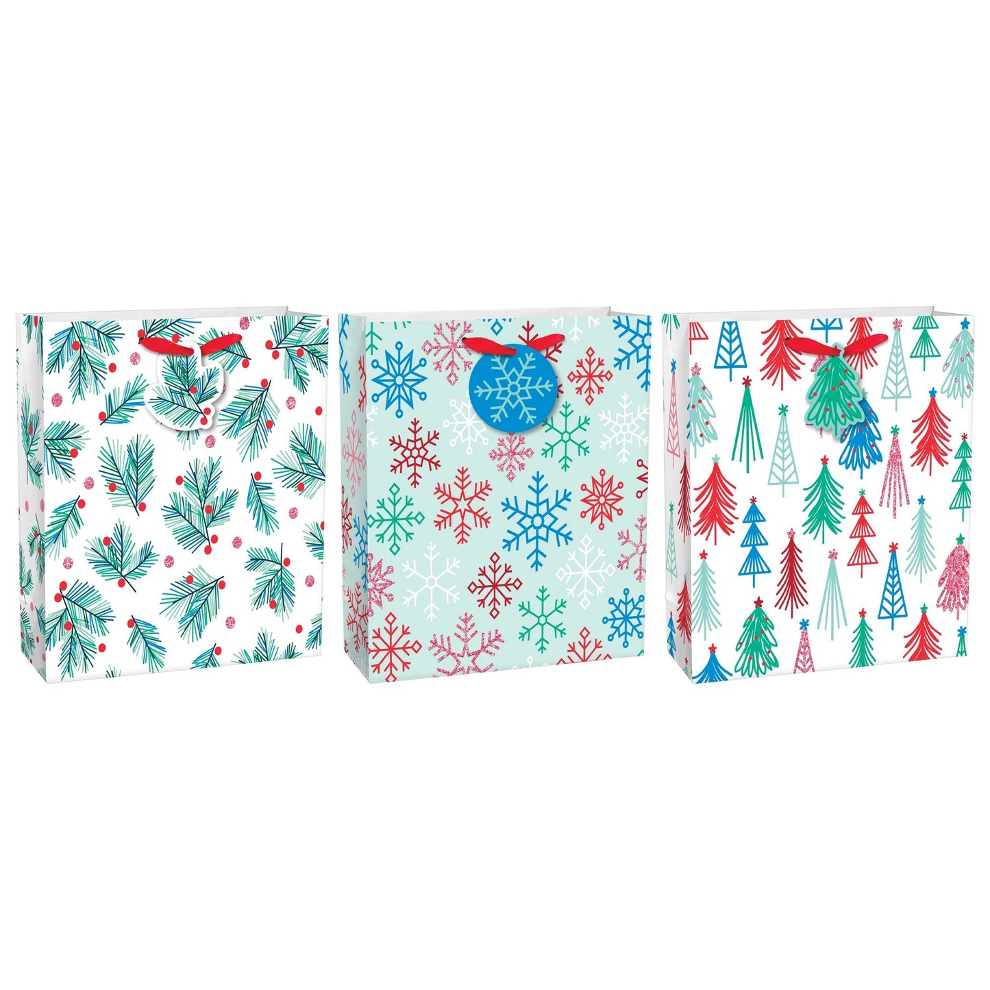 MULTI BAG Holly,Tree, Snowflake-170803 : 12":X12"X5"