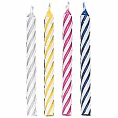 Spiral Birthday Candle - Primary 24/pk