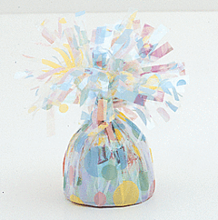 BALLOON WEIGHT: 175 Gram Fringed Foil Weight - Polka Dots