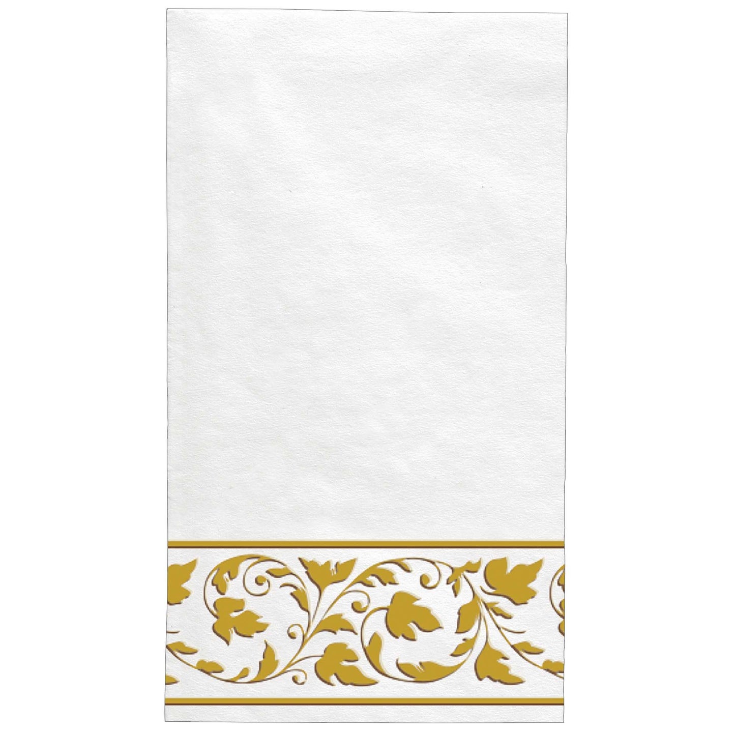 GUEST TOWEL : GOLD TRIM 12"x15"