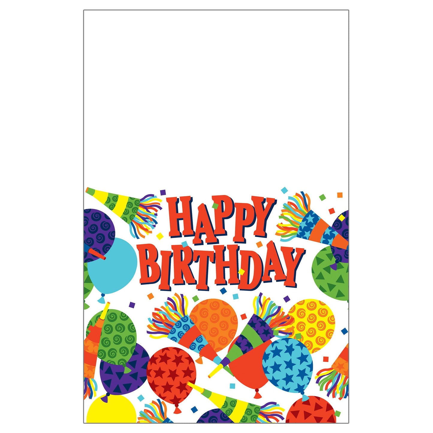 TABLE COVER: BIRTHDAY HORNS 54" x84"