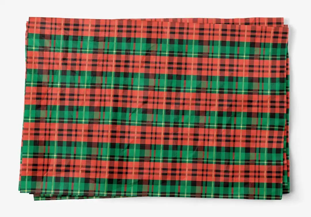 TISSUE PAPER: PRESENTLY PLAID-10/PK 20"X30"