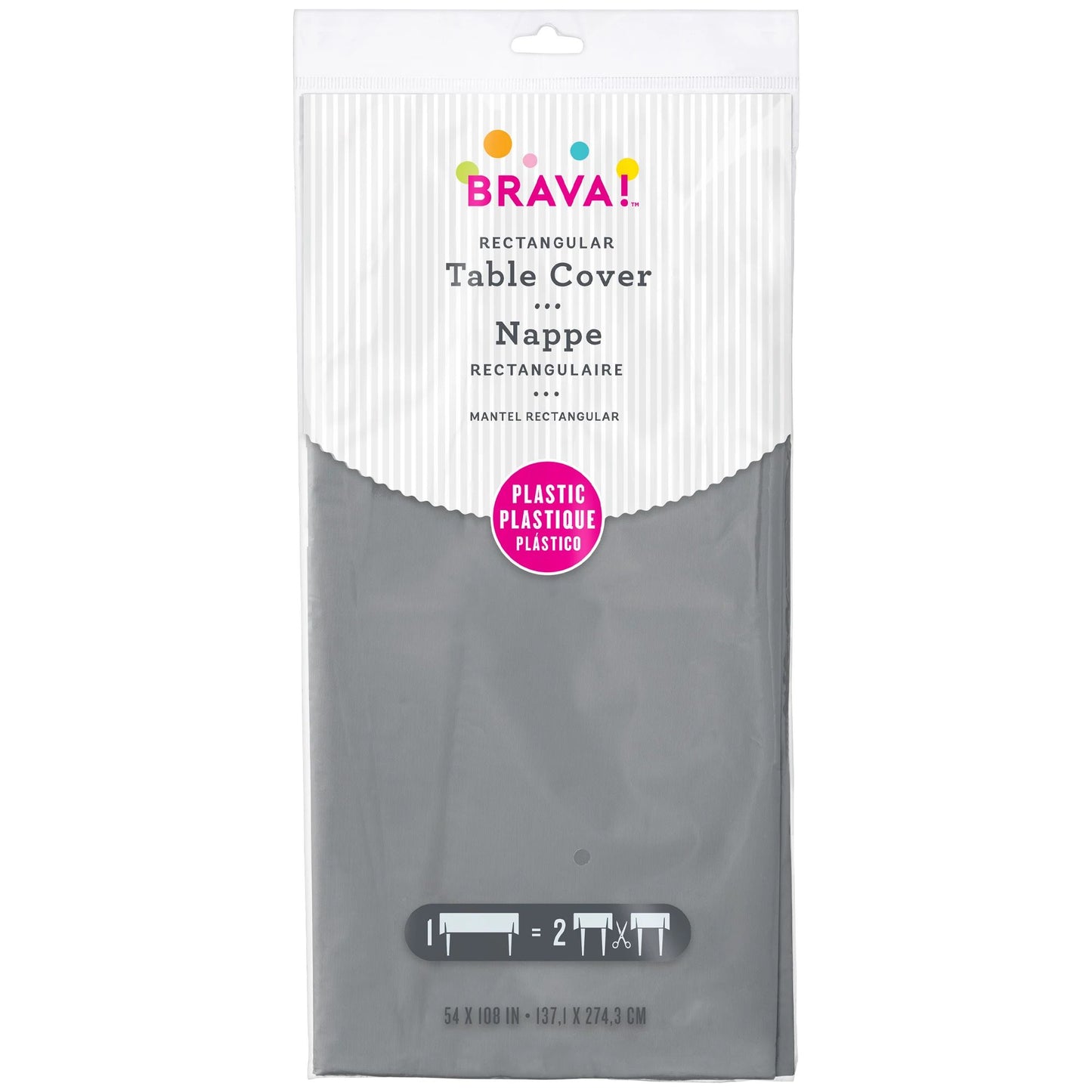 TABLE COVER: SILVER 54" x 108"