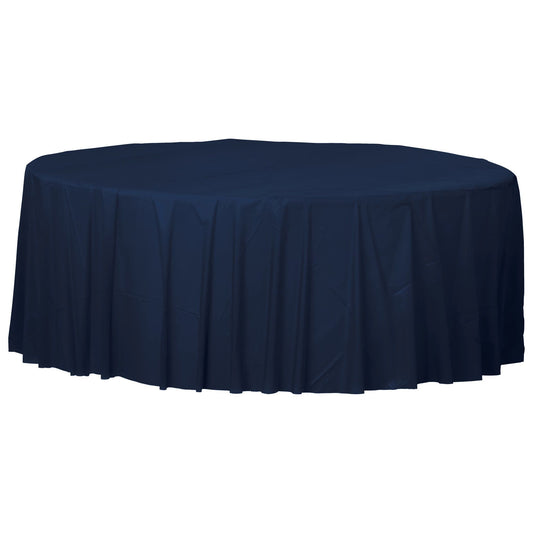 TABLECOVER: 84"  TRUE NAVY PLASTIC