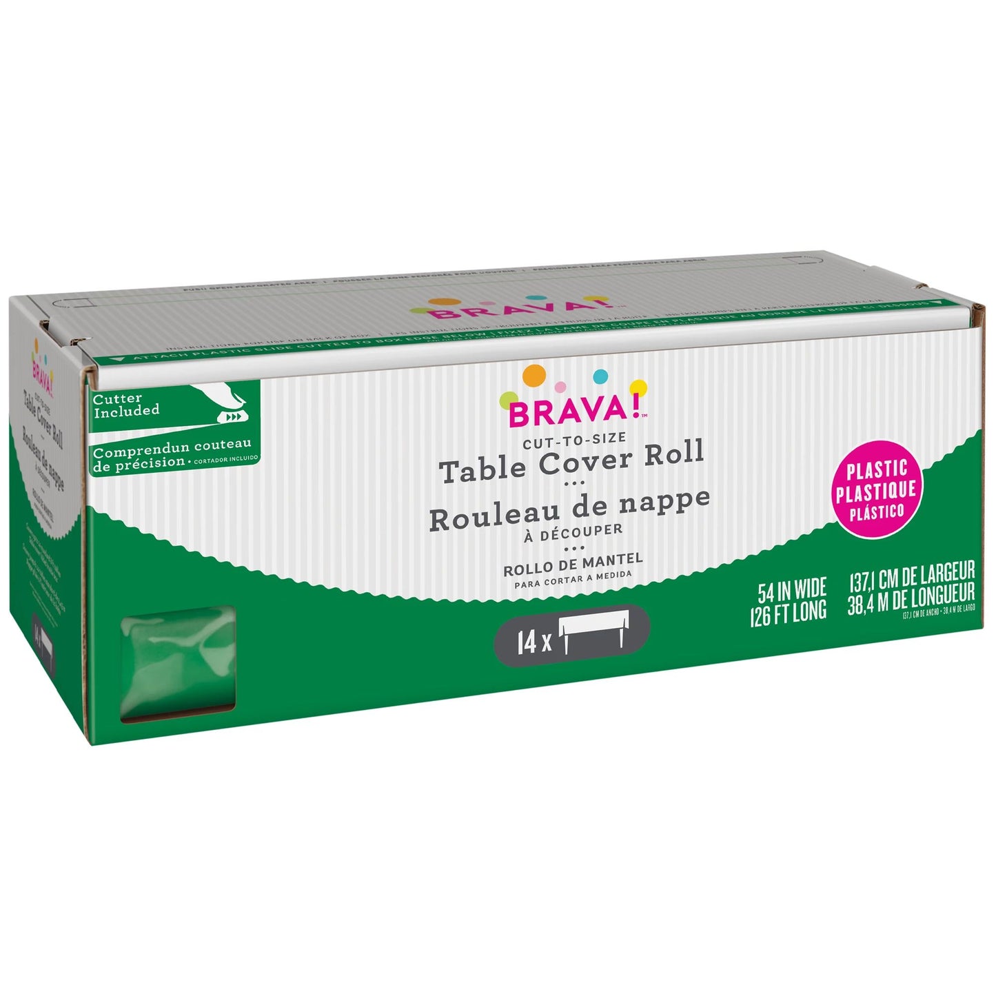 BANQUET ROLL: GREEN   54" x 126' FESTIVE GREEN