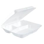 CLAMSHELL: 8X8X3 DIV WHITE FOAM-DA-85HT3R : 8X7.5X2.3