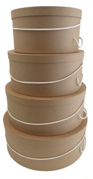 HATBOX SET: NK PINCH W/IVORY-HB18NK : 12,14,16,18