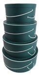 HATBOX SET: EVERGREEN EMB W/WHT-0436080 : 12"14"16"18"