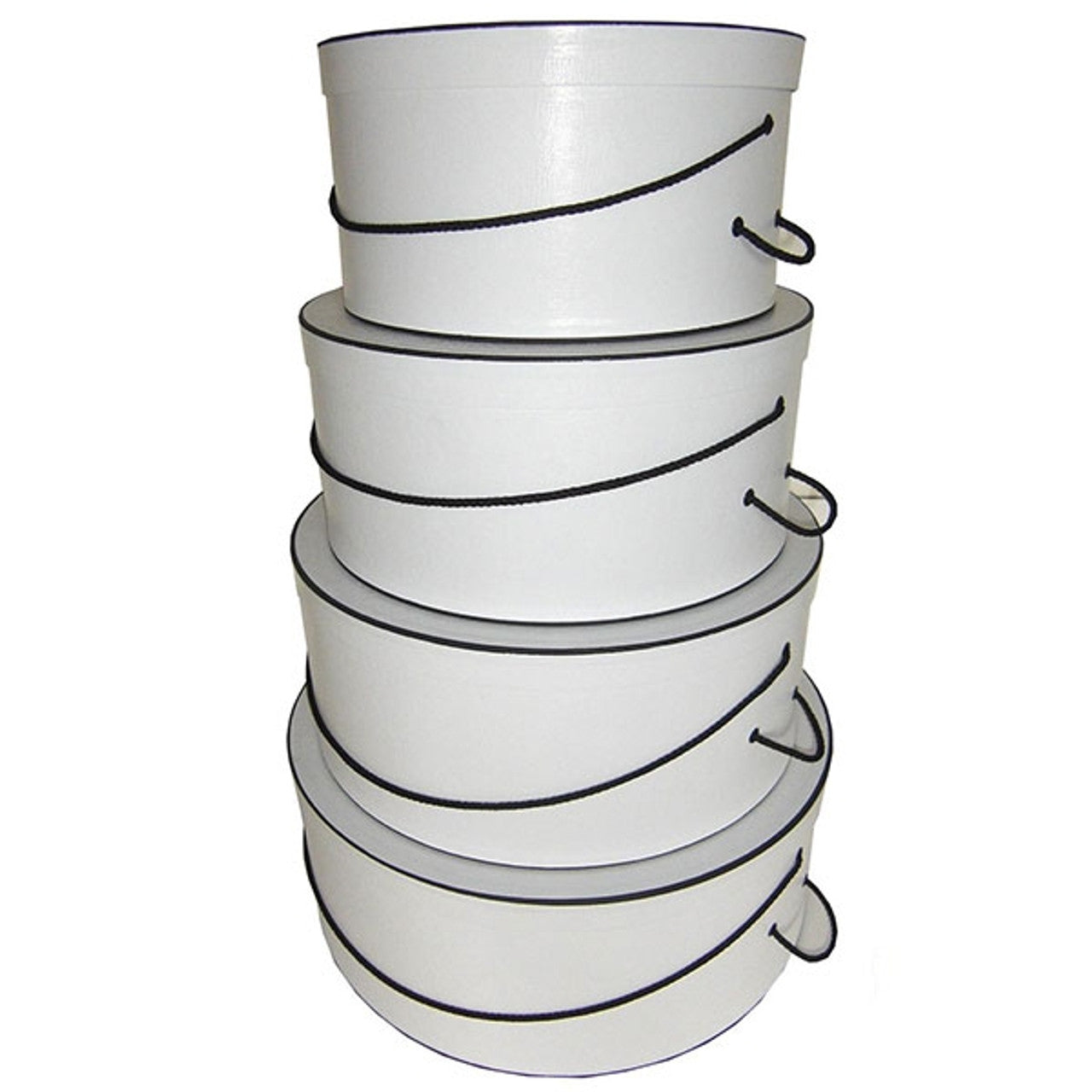 HATBOX SET: WHITE CROCODILE-W/CORD :