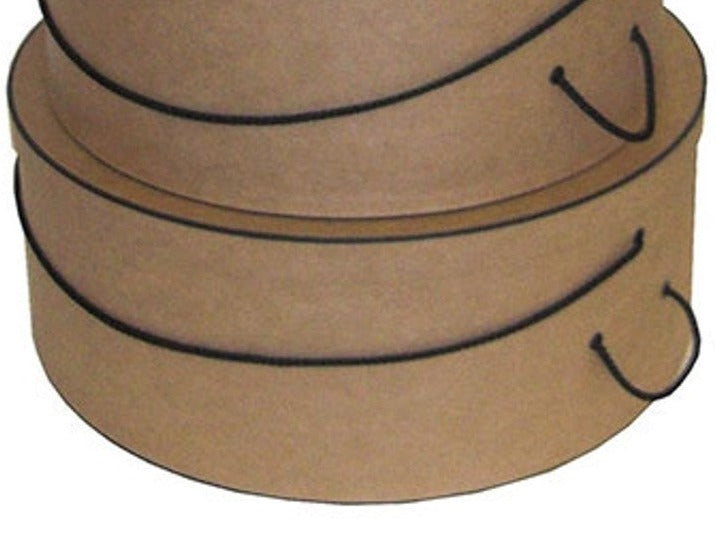 HATBOX SET 20 " 22" 24" : NATURAL KRAFT WITH BLACK CORD