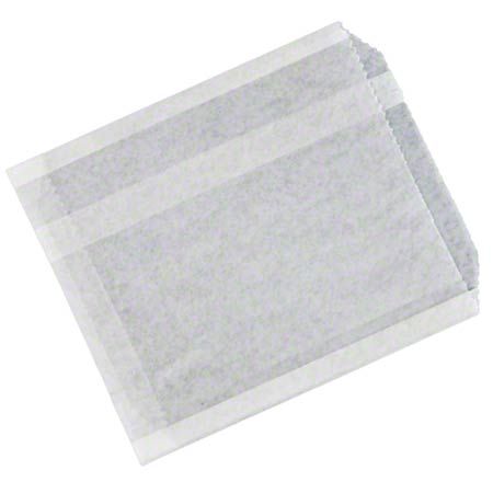DRY WAX BAG: 50 PK Plain White Standard Grease Resistant Sandwich Bag - 6" x 3/4" x 6