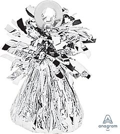 BALLOON WEIGHT: 150 Gram Fringed Foil Weight - SILVER