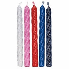 Spiral Birthday Candle - Primary 24/pk