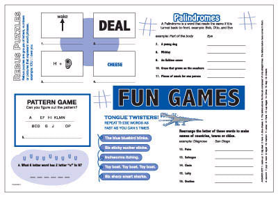 Paper Placemat: Fun Games  50PK