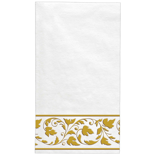GUEST TOWEL : GOLD TRIM 12"x15"