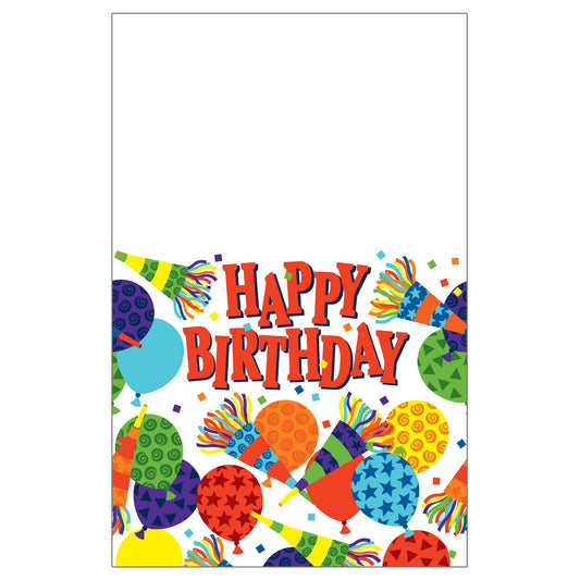 TABLE COVER: BIRTHDAY HORNS  54" x84"