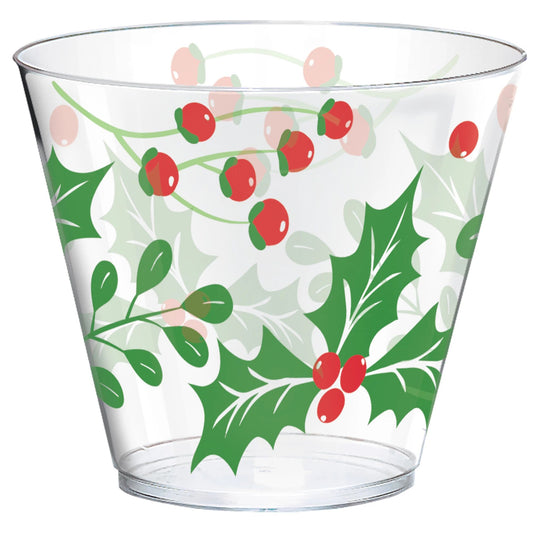 Holly Plastic Tumbler, 9 oz. (6)
