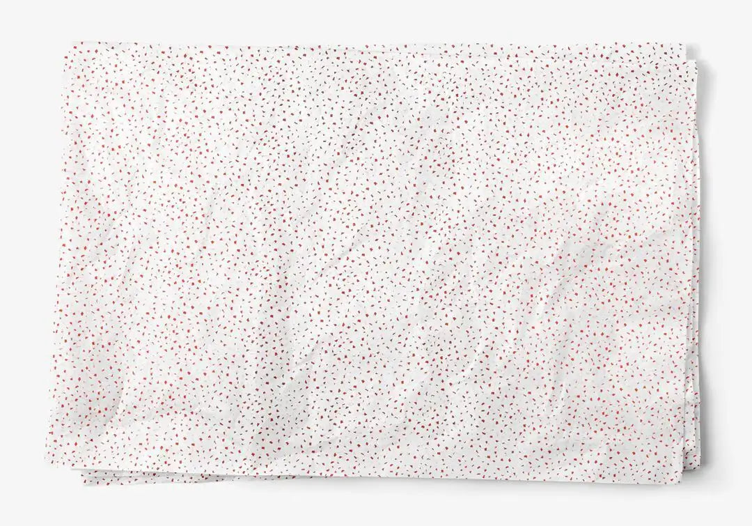 TISSUE PAPER:  WHITE ON RED REFLEC 5 SHEETS HS1001-200 C: 20X30