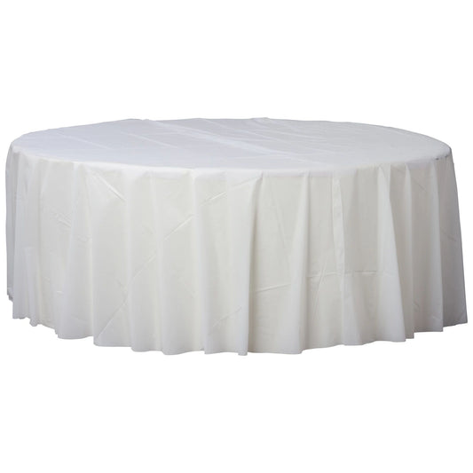 TABLECOVER: 84" FROSTY WHITE PLASTIC