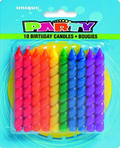 CANDLES: Rainbow Spiral Bday Candles