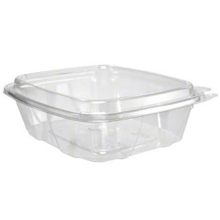Hinged Plastic Container SafeSeal Clear 24 OZ 7.15” X 6.37” X 2.21