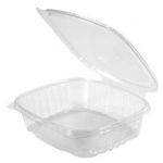 Genpak AD24-CLR Hinged Deli Container 24 Oz, 7.25" x 6.38" x 2.25"