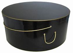 HATBOX SET 4 BLACK/GOLD -HB18BL : 4 PCS